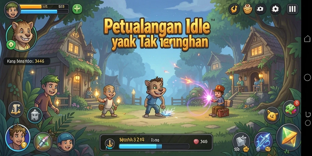 Tampilan gameplay 3446 dengan aksi idle yang seru.