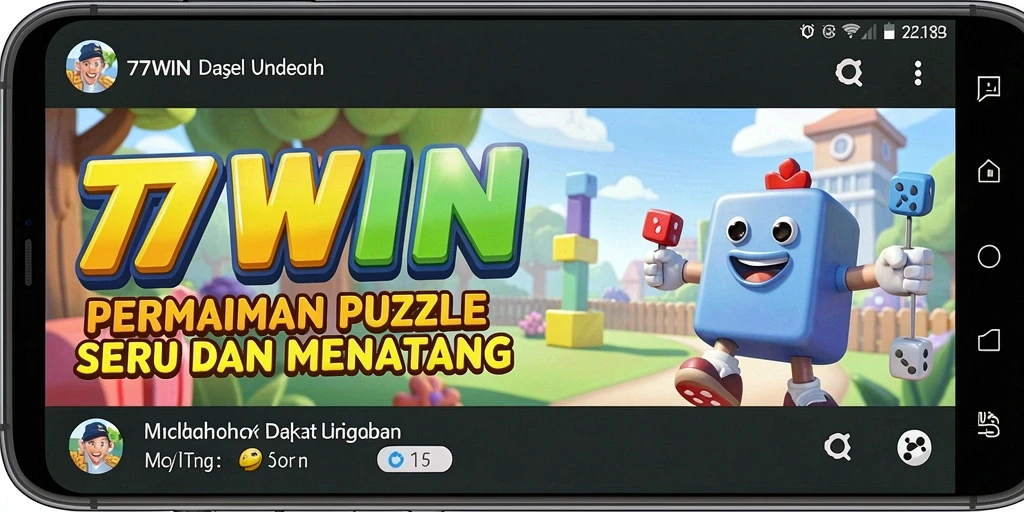 Screenshot utama 77WIN menampilkan gameplay puzzle yang menantang.