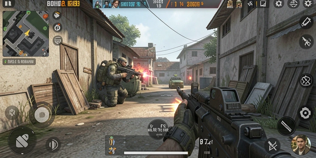 Tampilan aksi mendebarkan dalam gameplay BONDAN69 yang intens.