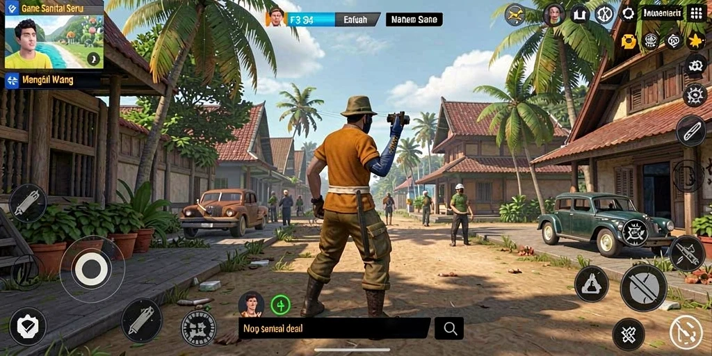 Screenshot gameplay F32 dengan grafis ceria dan menarik.