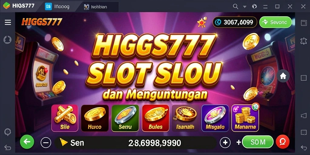 Gameplay menarik HIGGS777 dengan mesin slot yang berwarna-warni.