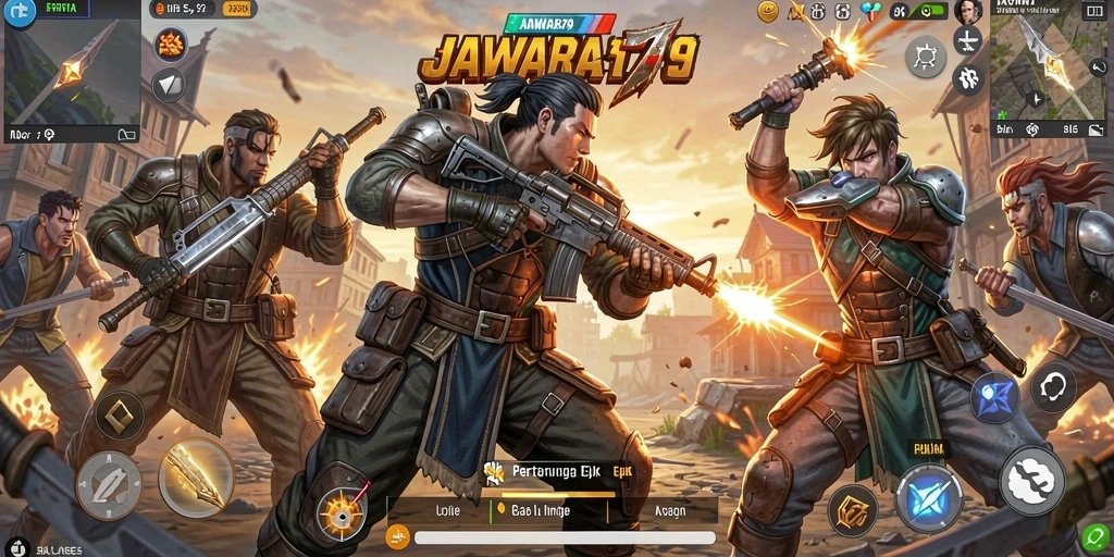 Gameplay seru dan intens dalam JAWARA79 Battle Royale.