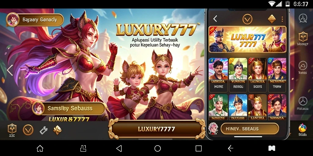 Tampilan antarmuka utama LUXURY777 yang menarik dan intuitif.