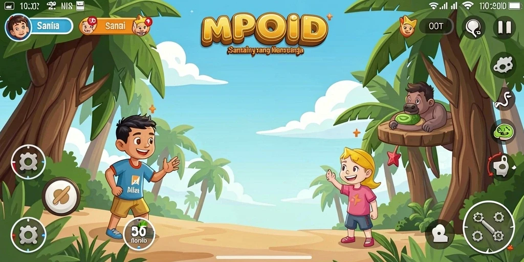 Tampilan colorful dari gameplay MPOID yang seru.