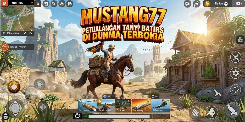 Tangkapan layar gameplay mendebarkan di dunia terbuka MUSTANG77.