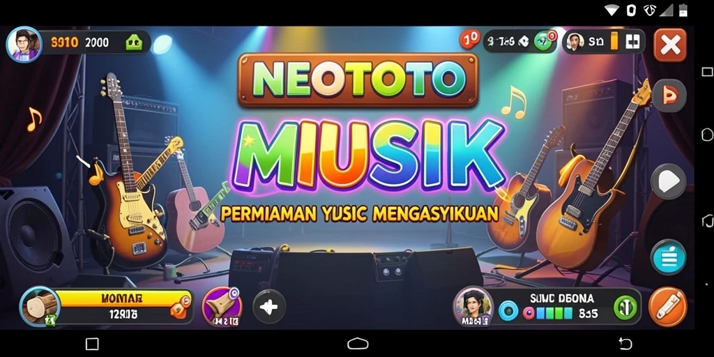 Tampilan gameplay menarik di NEOTOTO dengan alat musik.