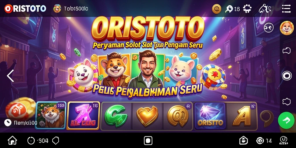 Tangkapan layar gameplay Slot ORISTOTO yang mendebarkan dan berwarna-warni.
