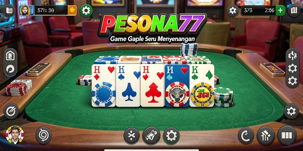 Tampilan gameplay PESONA77 yang menarik dan seru saat bermain Gaple.