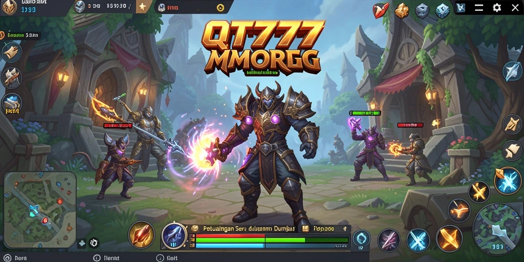 Tampilan gameplay seru dan interaksi antar pemain di dunia MMORPG.