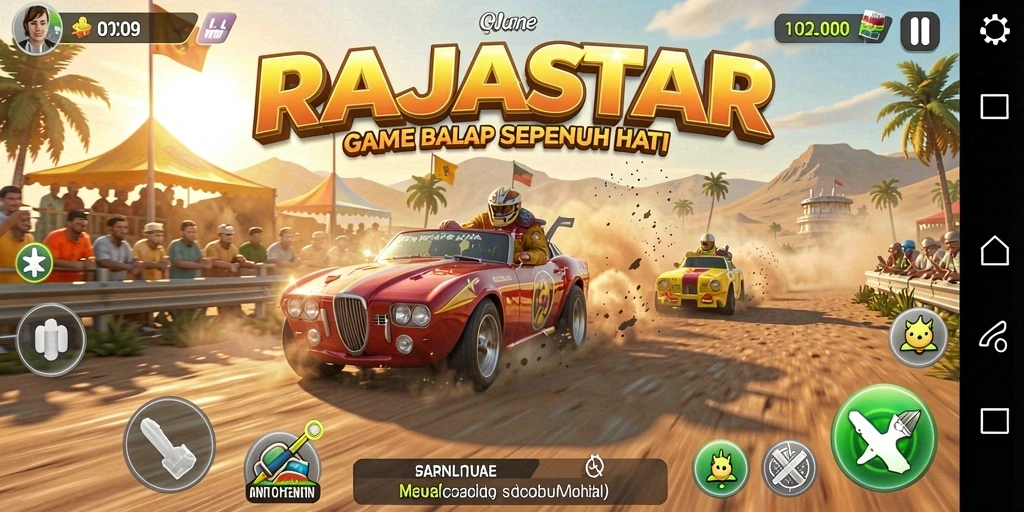 Tampilan gameplay RAJASTAR yang menegangkan dan seru.