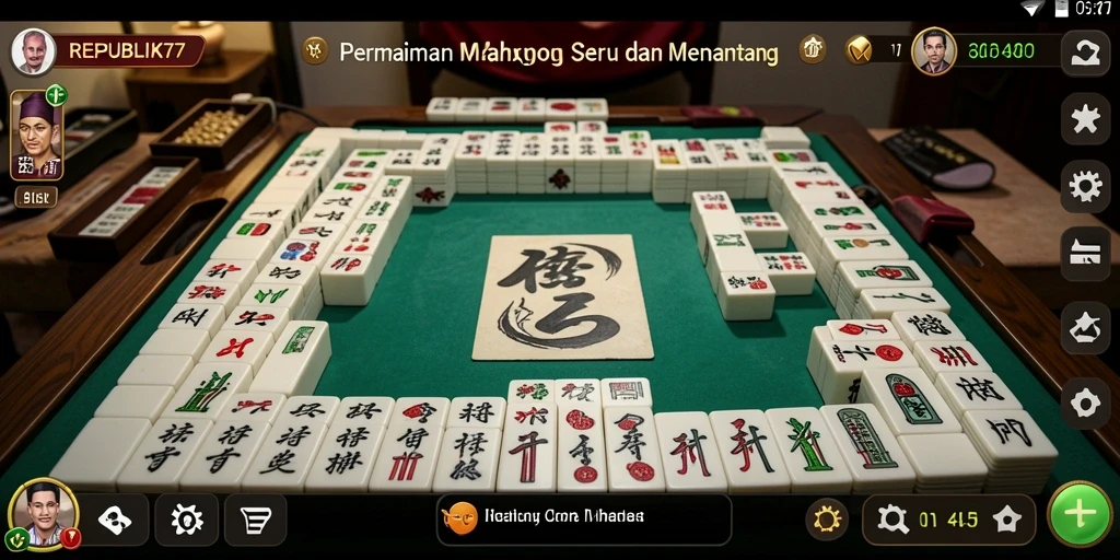 Screenshot gameplay <strong>REPUBLIK77</strong> menampilkan aksi seru Mahjong.