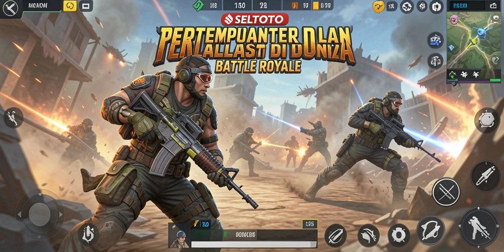 Gameplay seru dan adrenalin tinggi di SELTOTO Battle Royale.