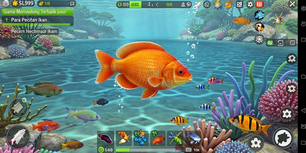 Tampilan gameplay SL999 yang seru saat memancing ikan.