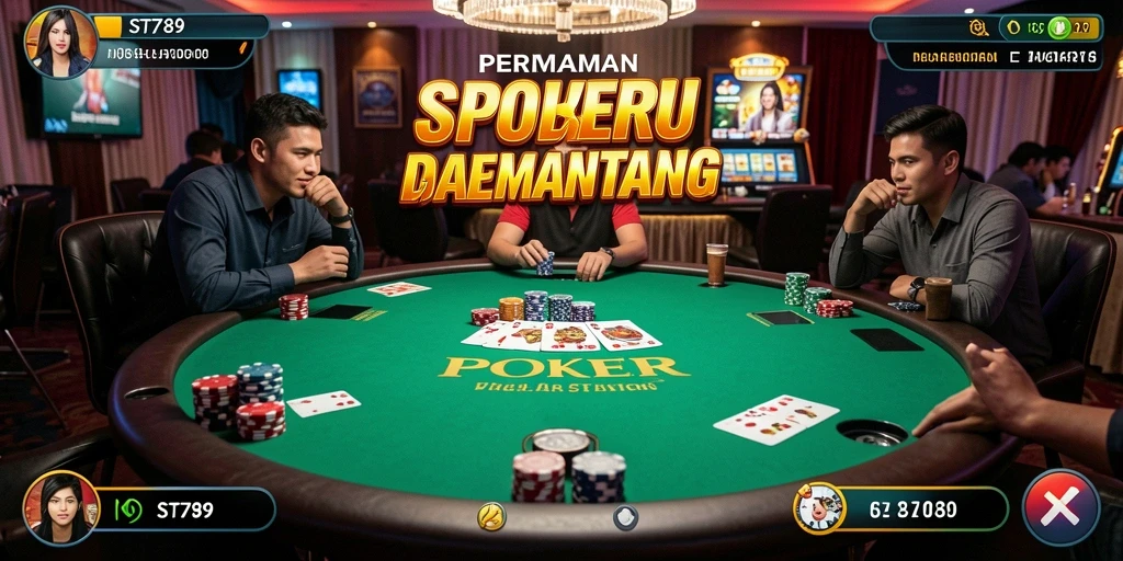 Tampilan gameplay menarik dari ST789 dalam permainan poker.