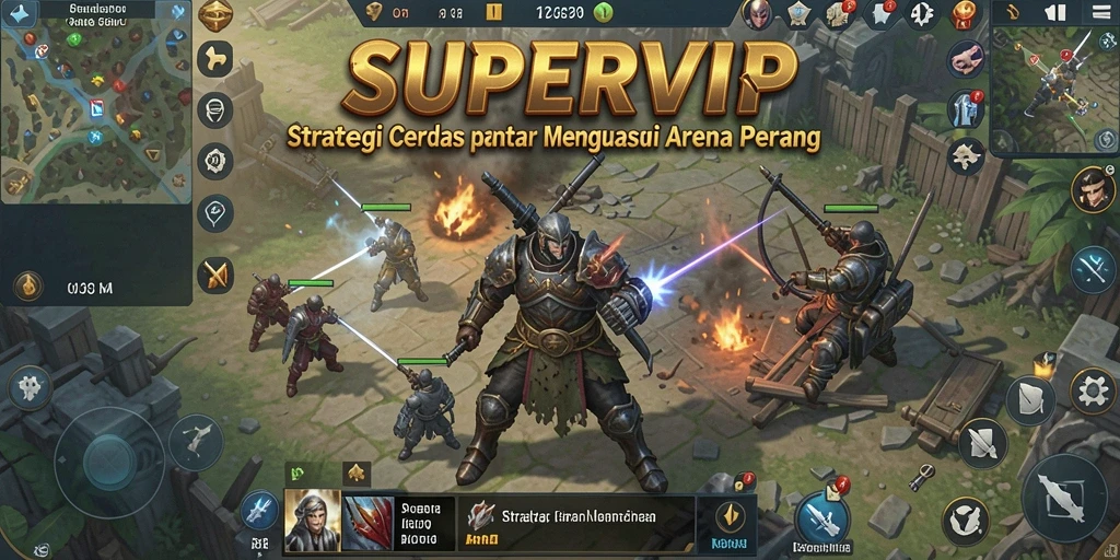 Tampilan gameplay SUPERVIP yang dinamis dan strategis.