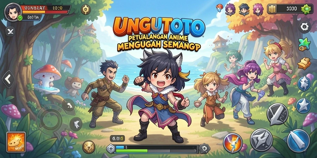 Tampilan gameplay UNGUTOTO yang penuh aksi dan petualangan.
