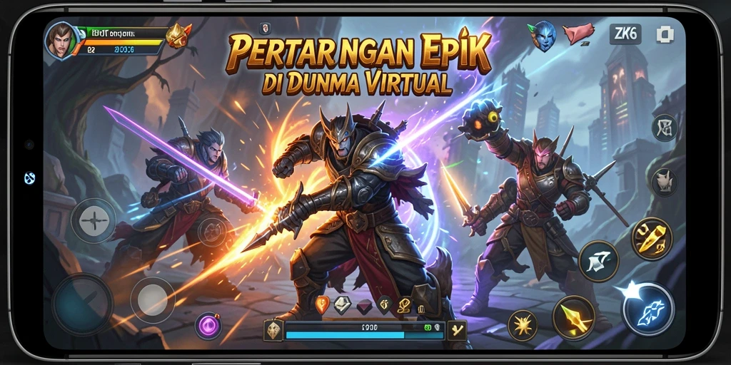 Gameplay ZK6 menampilkan pertarungan intens yang seru dan penuh aksi.